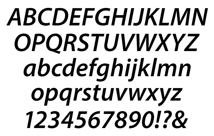 Myriad Semi Bold Italic